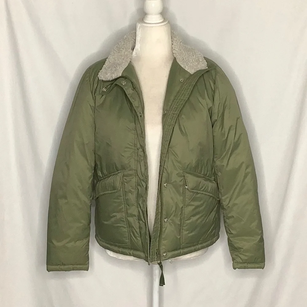 J. Crew Sherpa Lined Puffer Jacket Coat With PrimaLoft Size S